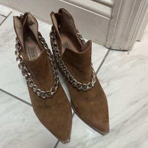 Steve Madden Tan Chain Ankle Boots